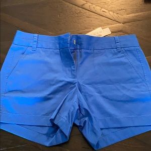 NWT J Crew 4” chino shorts, size 6, ocean blue